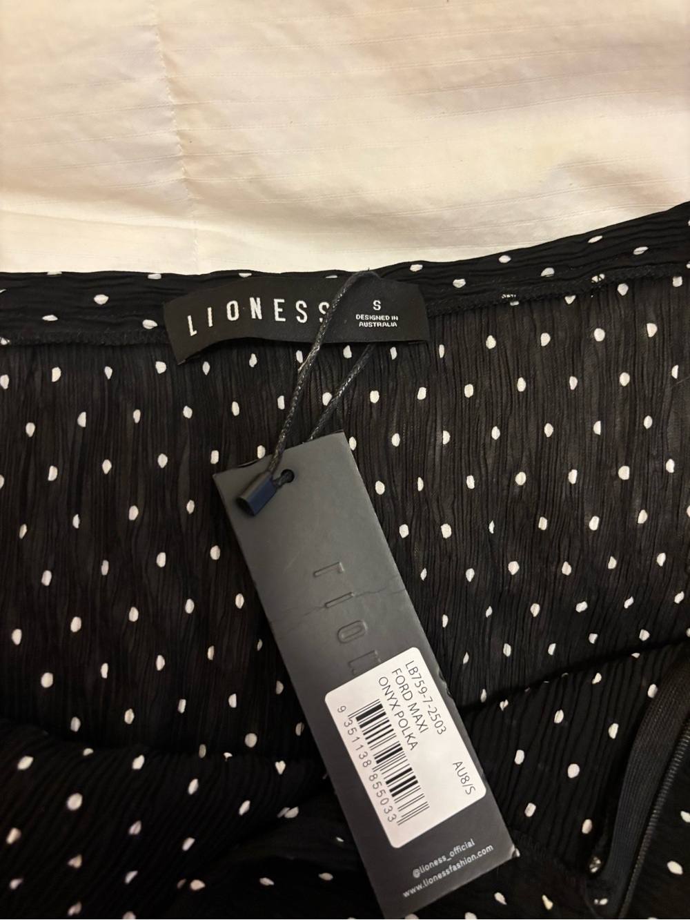 Lioness Black Maxi Skirt with White Polka Dots - Picture 4 of 6